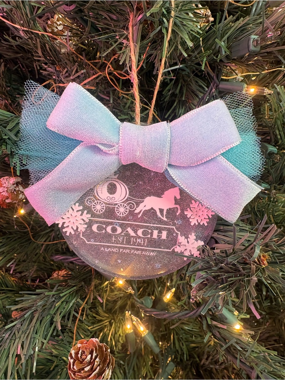 Blue Bow Ornament